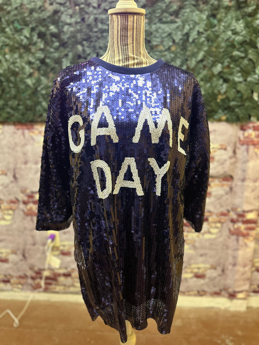 Game Day Sequins Jersey Dress