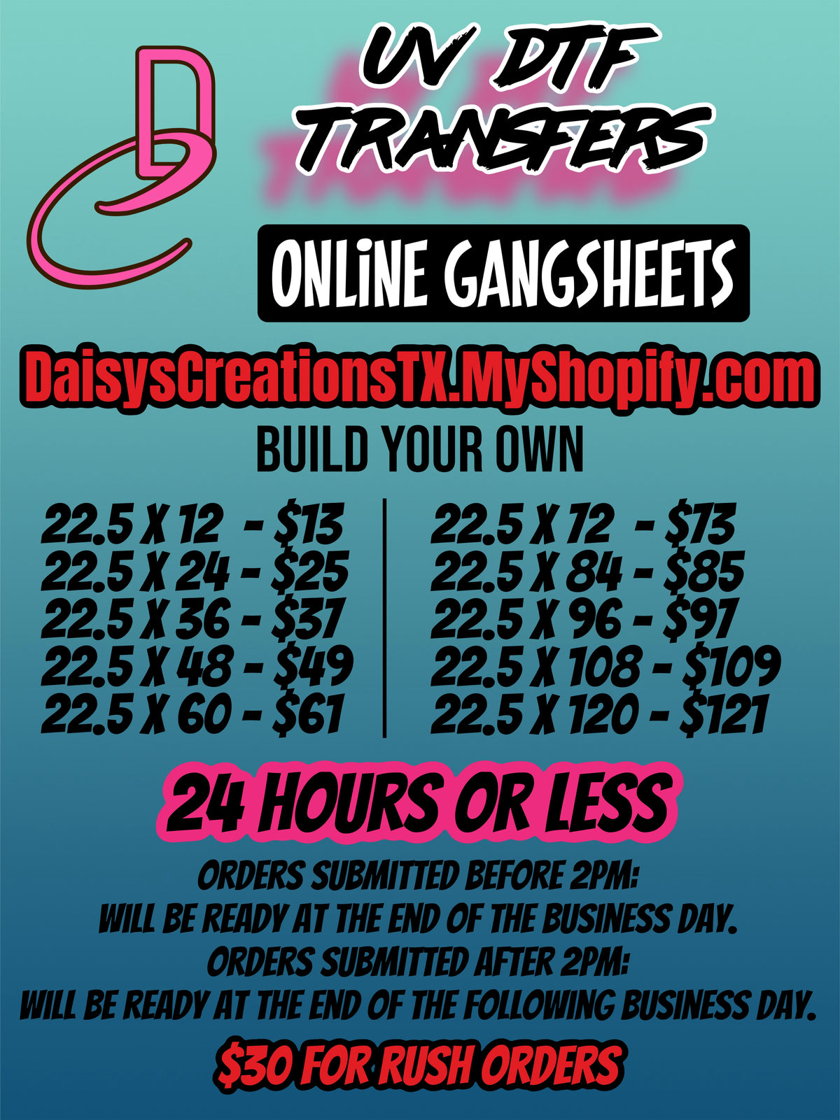 UV DTF Gang Sheet