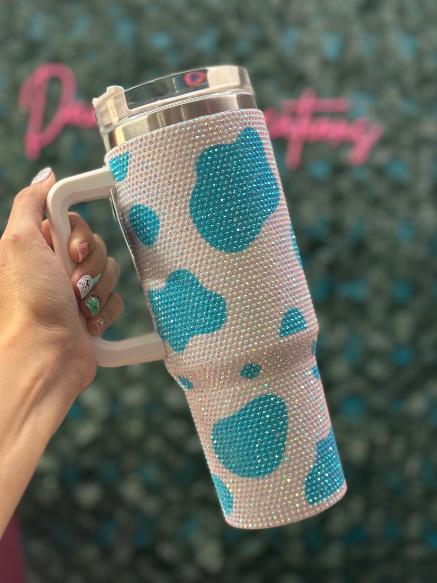 Cowhide 40oz Bedazzled Tumbler