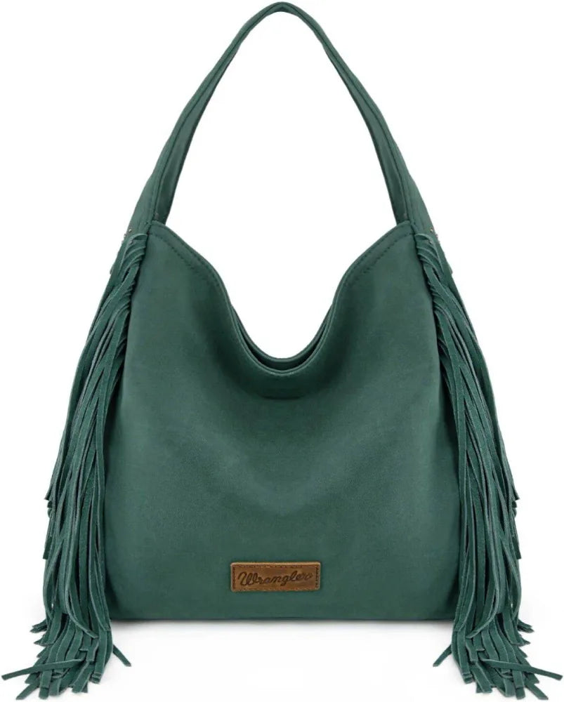 Wrangler Fringe Studded Hobo Bag
